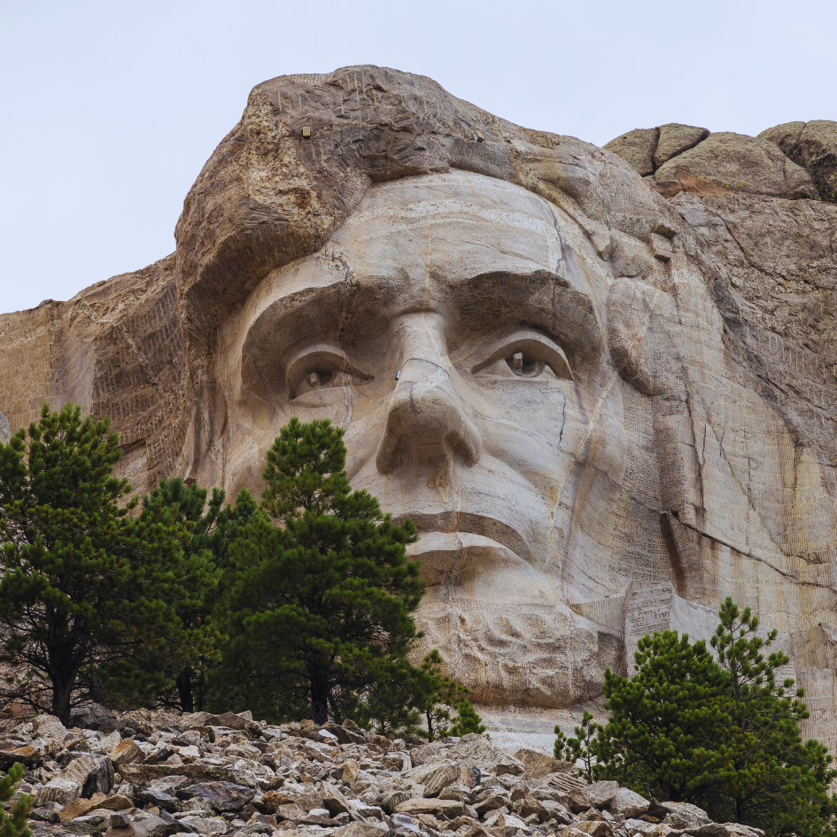 Abraham Lincoln's Face on Mount Rushmore