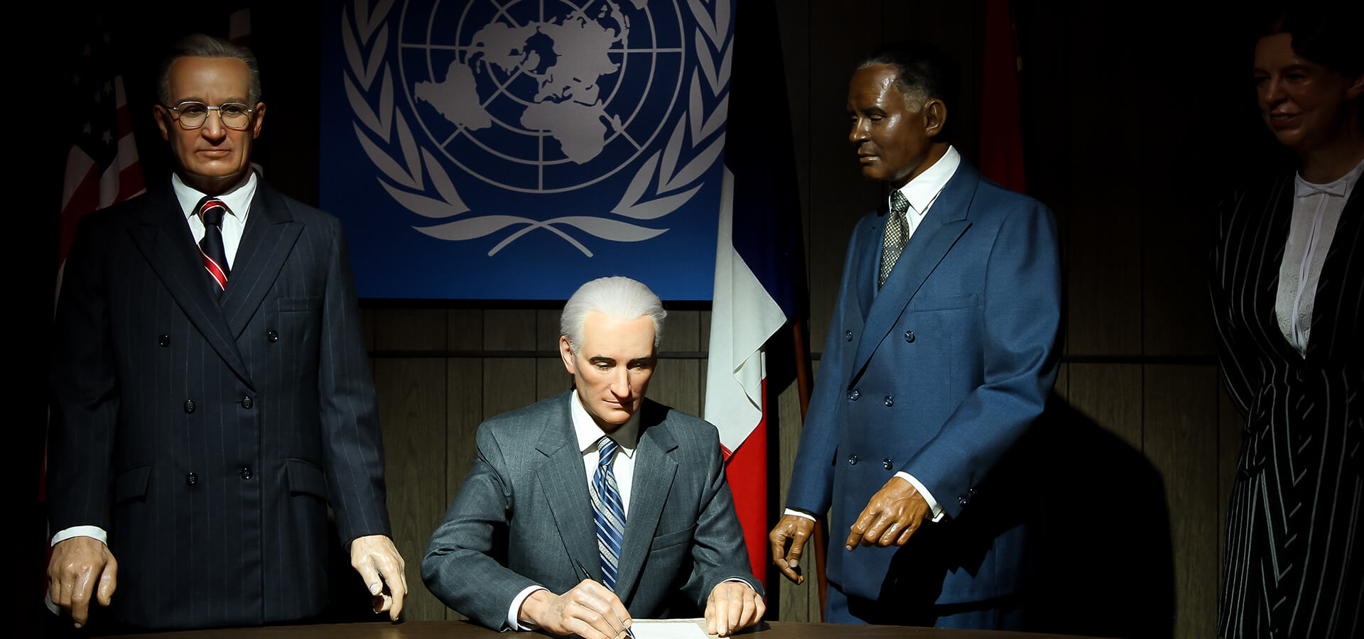 Harry S. Truman and the signing the United Nations Charter.